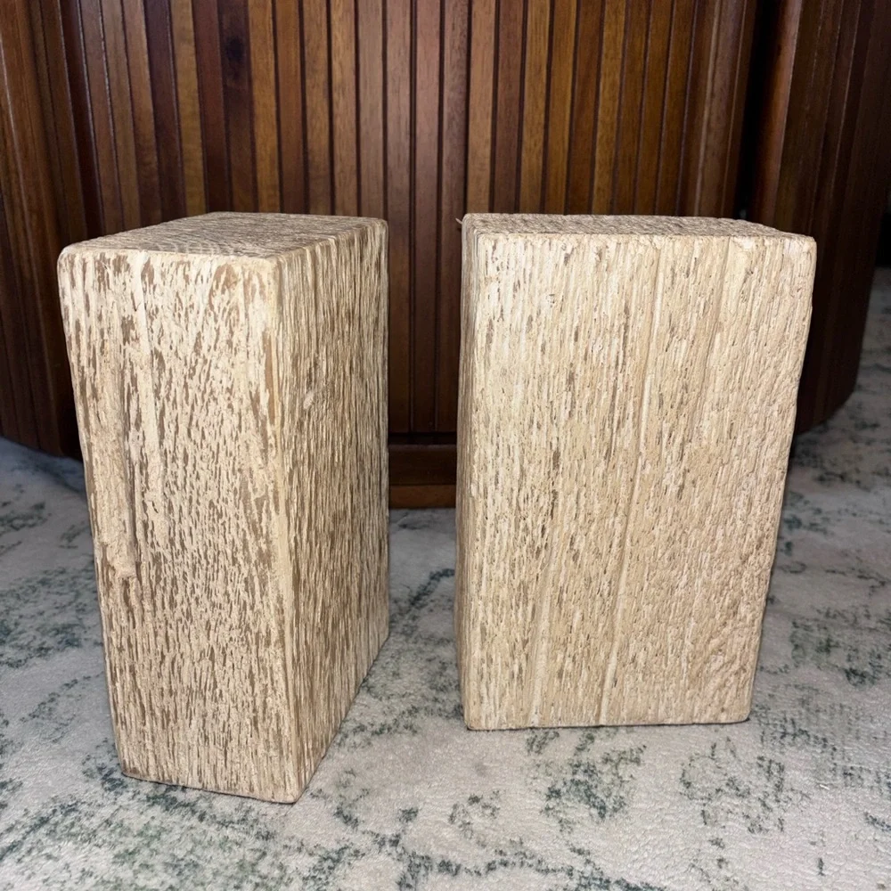 Rustic Wooden Bookends